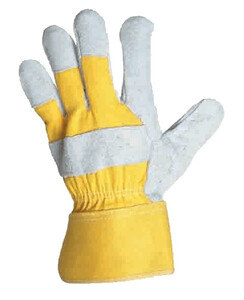 Rękawice wzmacniane skórą bydlęcą - mankiet żółty PLS1LUX/Ż