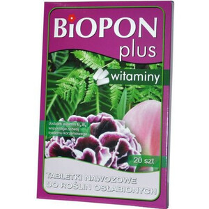 BIOPON Tabletki nawozowe plus do roślin osłabionych z witaminą 20 szt.
