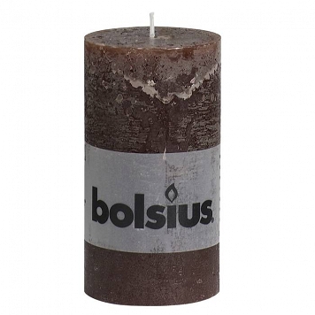BOLSIUS Świeca pieńkowa rustykalna 130/68 mm ciemnobrązowy