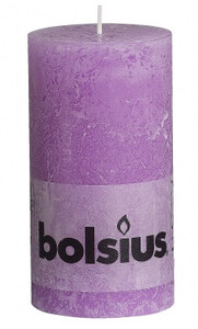 BOLSIUS Świeca metaliczna pieńkowa RUSTIC METALLIC 130/68 mm jasny fioletowy