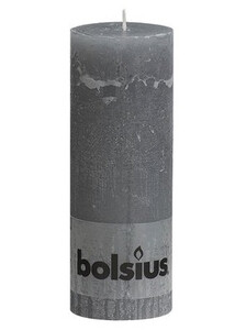 BOLSIUS Świeca pieńkowa RUSTIC 130/68 mm ciemny szary