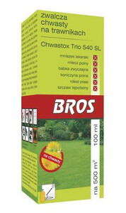 BROS Chwastox Trio 540SL zwalcza chwasty na trawnikach 100ml