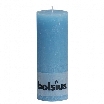 BOLSIUS Świeca pieńkowa rustykalna 190/68 mm aqua