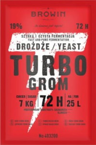 BROWIN Drożdże Gorzelnicze Turbo Grom 72h, 120 g