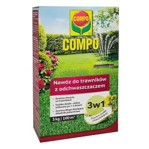 COMPO 3w1 Nawóz do trawników z odchwaszczaczem 3kg