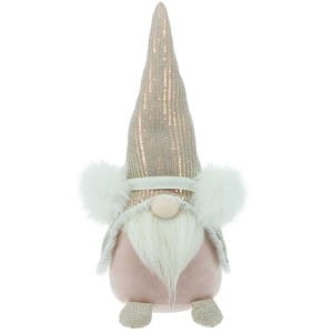 Świąteczny krasnal dekoracyjny 39cm różowy