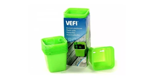 Vefi Doniczki kwadratowe 6 cm zielone 30 szt.