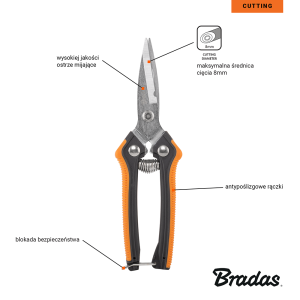 Sekator ogrodowy Bradas V-SERIES-D ostrze proste KT-V1037