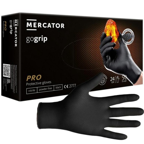 Mercator Rękawice nitrylowe GoGrip r. L czarne