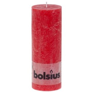 BOLSIUS Świeca pieńkowa RUSTIC 190/68 mm czerwony