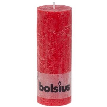 BOLSIUS Świeca pieńkowa RUSTIC 190/68 mm czerwony