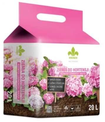 KRONEN Ziemia do hortensji różowych, czerwonych i białych 20l