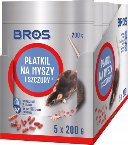 BROS Płatkil na myszy i szczury 5 x 200g