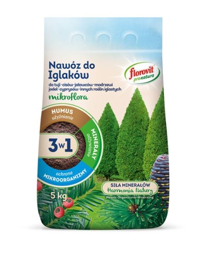 FLOROVIT MIKROFLORA PRO NATURA 3W1 NAWÓZ DO IGLAKÓW 5 KG