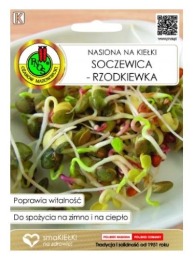 PNOS Nasiona na kiełki soczewica  rzodkiewka 30g