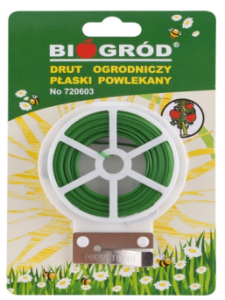 BIOWIN Drut ogrodniczy płaski, powlekany PCV 30m 2mm