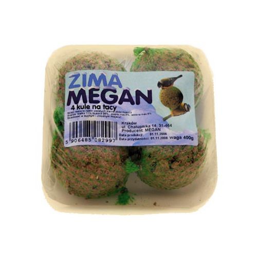 MEGAN Zestaw zimowy dla sikorek 4 kule na tacce 220g