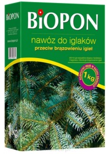 BIOPON Nawóz do iglaków przeciw brązowieniu igieł granulat 1kg