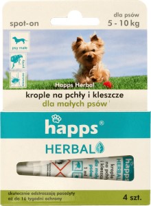 BROS HAPPS Krople na pchły i kleszcze dla małych psów 4 x 1,0 ml