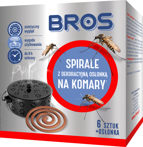 BROS Spirale na komary z dekoracyjną osłonką stalową 6 szt.