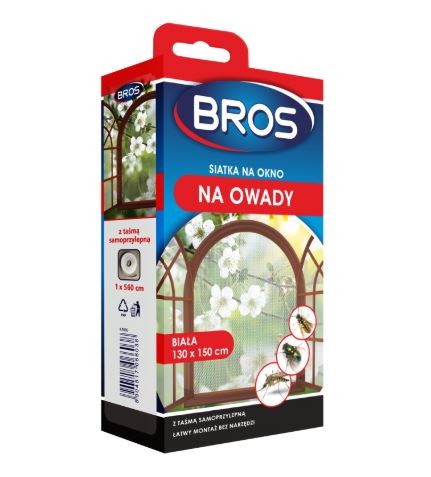 BROS Siatka na okno na owady czarna 130x150  cm 