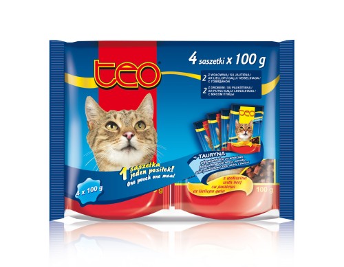 PUPIL FOODS Karma mokra dla kotów - 4-PAK saszetki 100g