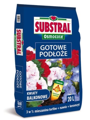SUBSTRAL PODŁOŻE DO KWIATÓW BALKONOWYCH OSMOCOTE 20 l
