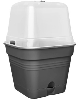  ELHO GROWPOT SQUARE 20CM CZARNY ALL-IN-1