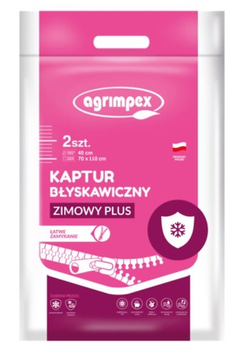 AGRIMPEX KAPTUR OCHRONNY BŁYSKAWICZNY ZIMOWY PLUS 70x110CM 2 SZT