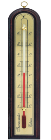 BIOWIN Termometr wewn. drewniany złota skala 150x43mm