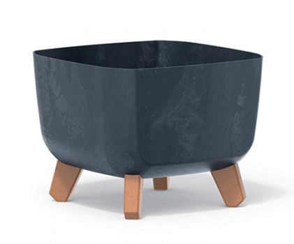 PROSPERPLAST Doniczka Gracia Square Beton Effect antracyt DGQL300E-S433