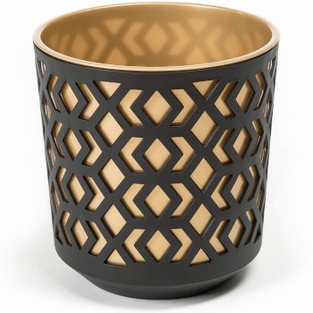 LAMELA Doniczka AZTEK 250 k/czarny + w/jasny złoty