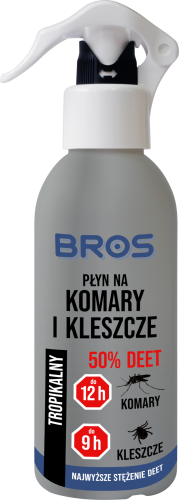 BROS płyn na komary i kleszcze 50% DEET 130 ml