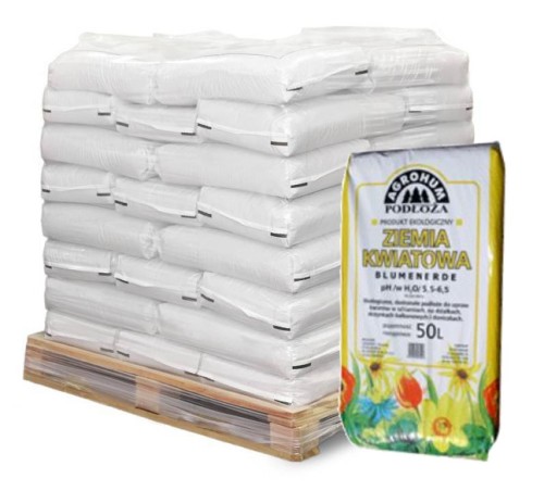 Ziemia Kwiatowa ph 5,5-6,5 KARASKA PALETA 51 szt. x 50 L