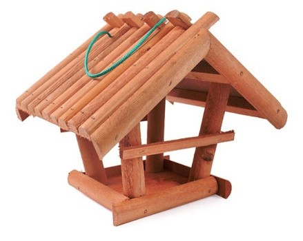 TIN TOURS Drewniany karmnik dla ptaków brązowy 33x28x27 cm