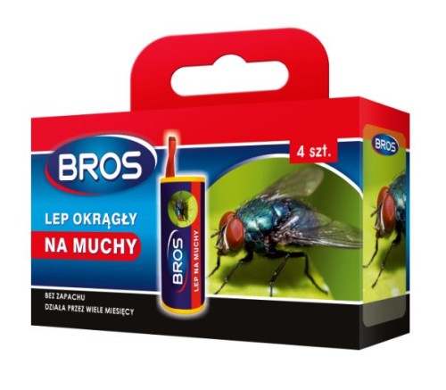 BROS Lep na muchy okrągły 4 sztuki 