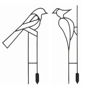 LAMELA Podpórki do roślin ptaki  42 - 45 cm – czarna 