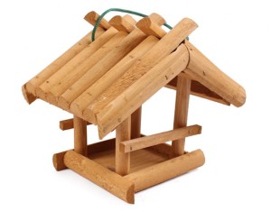 TIN TOURS Mały karmnik dla ptaków drewniany daszek T0015.S