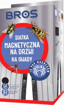 BROS Siatka magnetyczna na drzwi 80-100x220 cm Czarna 