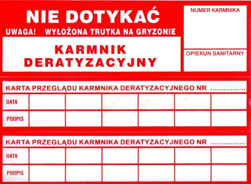 BEST-PEST Naklejka na karmnik z tabelką